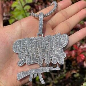 Iced Out Certified Steppa AK47 Pendant with 20inch Tennis Chain